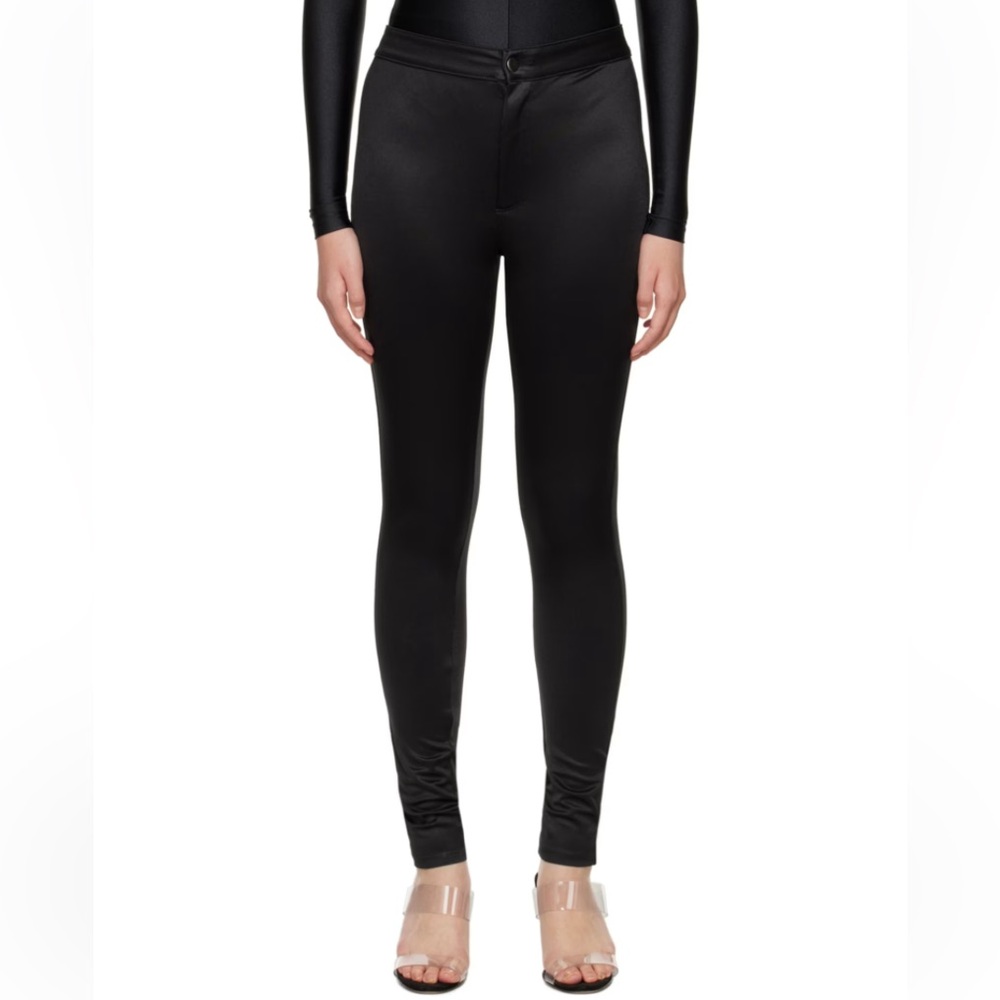 $100 SKIMS DISCO SKINNY BLACK PANTS STRETCHY NWOT SHINY XL
